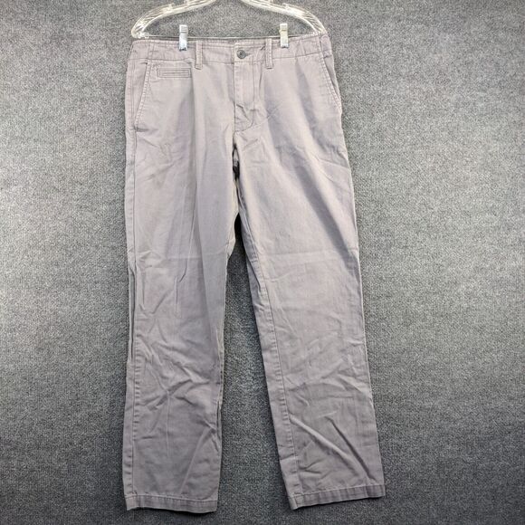 Old Navy Men's Broken-in Straight Chino Pants Gray 33x32 Flat Front Cotton - Picture 2 of 11